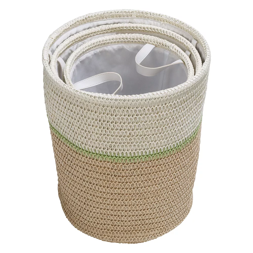 Honey-Can-Do Small Nesting Paper Straw 3-Piece Basket Set 7 Honey-Can-Do Small Nesting Paper Straw 3-Piece Basket Set - Image 5