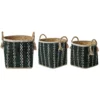 Saddle River Palm Leaf Rope Tassel Handle Basket 3-piece Set -US Storage Furniture Sales 5924998