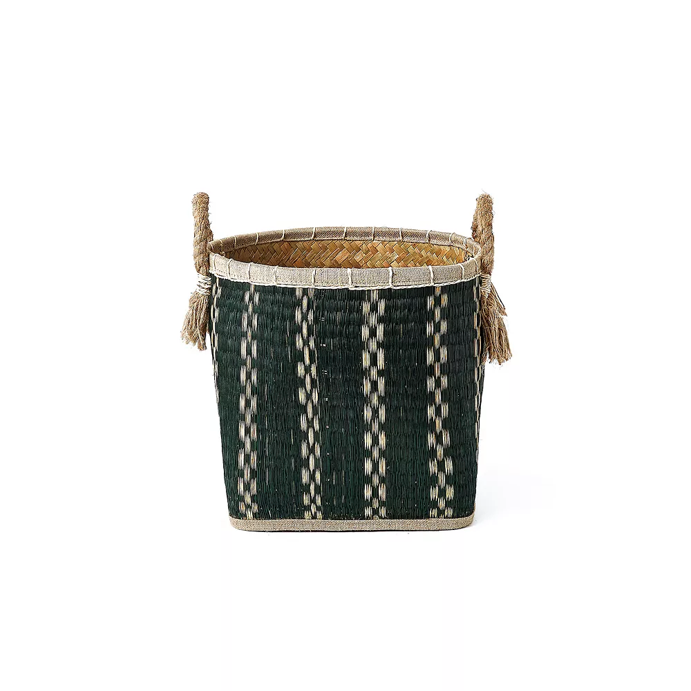 Saddle River Palm Leaf Rope Tassel Handle Basket 3-piece Set 7 Saddle River Palm Leaf Rope Tassel Handle Basket 3-piece Set - Image 5
