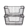 Saddle River Small Rectangular Metal Wire Stacking Basket 2-piece Set 2 Saddle River Small Rectangular Metal Wire Stacking Basket 2-piece Set -US Storage Furniture Sales 5924999