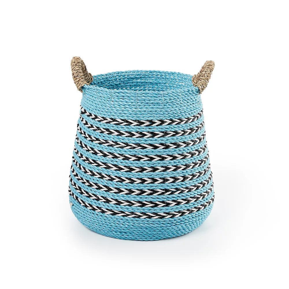Saddle River Blue Seagrass & Raffia Basket 2-piece Set 7 Saddle River Blue Seagrass & Raffia Basket 2-piece Set - Image 5