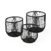 Saddle River Round Faux Wicker Open Weave Basket 3-piece Set -US Storage Furniture Sales 5925004