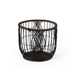 Saddle River Round Faux Wicker Open Weave Basket 3-piece Set -US Storage Furniture Sales 5925004 ALT4