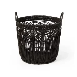 Saddle River Round Faux Wicker Decorative Basket 3-piece Set -US Storage Furniture Sales 5925009 ALT3