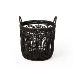 Saddle River Round Faux Wicker Decorative Basket 3-piece Set -US Storage Furniture Sales 5925009 ALT5