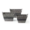Saddle River Gray Stripe Tapered Faux Wicker Storage Bin 3-piece Set 1 Saddle River Gray Stripe Tapered Faux Wicker Storage Bin 3-piece Set -US Storage Furniture Sales 5925011