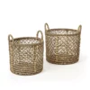 Saddle River Open Weave Rattan & Seagrass Ear-Handled Basket 2-piece Set -US Storage Furniture Sales 5925013