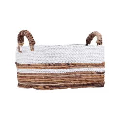 Saddle River Rectangular Dark Banana & White Raffia Rope Basket 3-piece Set -US Storage Furniture Sales 5925022 ALT2