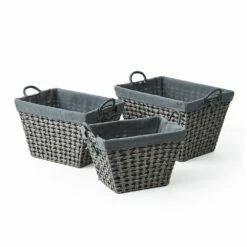 Saddle River Rectangular Cross & Open-Weave Basket 3-piece Set 9 Saddle River Rectangular Cross & Open-Weave Basket 3-piece Set -US Storage Furniture Sales 5925023 ALT2