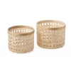 Saddle River Round Natural Cane & Bamboo Rim Storage Basket 2-piece Set -US Storage Furniture Sales 5925026