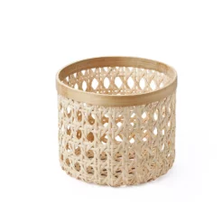 Saddle River Round Natural Cane & Bamboo Rim Storage Basket 2-piece Set -US Storage Furniture Sales 5925026 ALT2