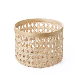 Saddle River Round Natural Cane & Bamboo Rim Storage Basket 2-piece Set -US Storage Furniture Sales 5925026 ALT3