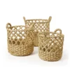 Saddle River 3-piece Set Round Open Weave Banana Baskets -US Storage Furniture Sales 5925030