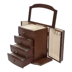 Traditional Brushed Brown Jewelry Box -US Storage Furniture Sales 5941690 ALT2