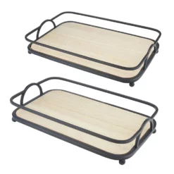 Stonebriar Collection Decorative Rectangular Tray Table Decor 2-piece Set