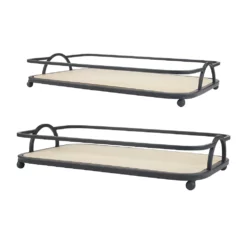 Stonebriar Collection Decorative Rectangular Tray Table Decor 2-piece Set 9 Stonebriar Collection Decorative Rectangular Tray Table Decor 2-piece Set -US Storage Furniture Sales 6005797 ALT2