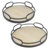 Stonebriar Collection Decorative Circle Tray Table Decor 2-piece Set -US Storage Furniture Sales 6005798