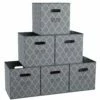 Ornavo Home Lattice Foldable Storage Cube Bin With Dual Handles -US Storage Furniture Sales 6069479 Gray