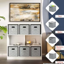 Ornavo Home Chevron Foldable Storage Cube Bin With Dual Handles -US Storage Furniture Sales 6069480 ALT2