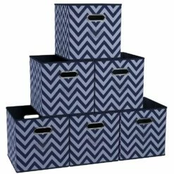 Ornavo Home Chevron Foldable Storage Cube Bin With Dual Handles