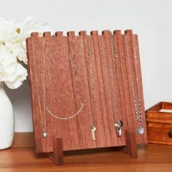 Wood Necklace Display Stand, Jewelry Organizer (9 X 10 X 5.5 In, 2 Pack) -US Storage Furniture Sales 6094681 ALT2