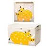 3 Sprouts Foldable Storage Box & Cube Toy Chest Bin For Playroom, Yellow Rhino -US Storage Furniture Sales 6094728