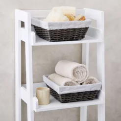 Farmlyn Creek Square Wicker Storage Baskets With Liners (9 X 9 X 3.5 Inches, 3 Pack) -US Storage Furniture Sales 6096364 ALT2