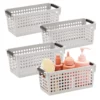 Grey Plastic Baskets With Handles For Bathroom, Laundry Room, Closet Organization (4 Pack) 1 Grey Plastic Baskets With Handles For Bathroom, Laundry Room, Closet Organization (4 Pack) -US Storage Furniture Sales 6096550
