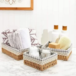 Farmlyn Creek Woven Wicker Storage Baskets With Removable Liner (3 Sizes, 3 Pack) -US Storage Furniture Sales 6096672 ALT2