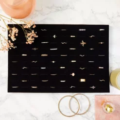 5 Pack Black Foam Ring Insert Display Trays, 100-Slot Velvet Holder Inserts For Selling Jewelry (9 X 13 In) -US Storage Furniture Sales 6106496 ALT2