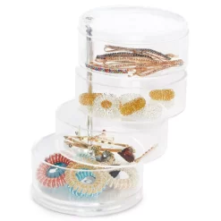 Plastic Jewelry Organizer, Hair Tie Container For Bathroom (4.5 X 6.9 In)