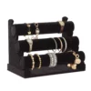 Black Velvet Jewelry Display Stand, 3 Tier Holder For Bracelets And Bangles -US Storage Furniture Sales 6106636