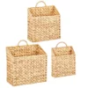 MDesign Woven Water Hyacinth Hanging Wall Storage Basket - Set Of 3, Natural -US Storage Furniture Sales 6121173