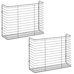 MDesign Metal Wire Wall Mount Kitchen Storage Organizer Bin, 2 Pack
