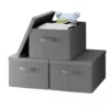 Foldable Storage Bin With Handles And Lid - Set Of 3 -US Storage Furniture Sales 6131959 Gray