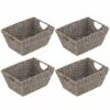 MDesign Woven Seagrass Nesting Kitchen Storage Basket Bins - 4 Pack 2 MDesign Woven Seagrass Nesting Kitchen Storage Basket Bins - 4 Pack -US Storage Furniture Sales 6136936 Gray