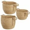 MDesign Woven Seagrass Braided Home Storage Basket Bin - Set Of 3 2 MDesign Woven Seagrass Braided Home Storage Basket Bin - Set Of 3 -US Storage Furniture Sales 6137033 Natural