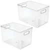 MDesign Storage Organizer Bin With Handles For Cube Furniture - 2 Pack -US Storage Furniture Sales 6137043 Clear