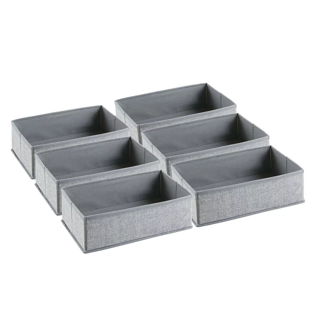 MDesign Soft Fabric Dresser Drawer And Closet Storage Organizer - 6 Pack 3 MDesign Soft Fabric Dresser Drawer And Closet Storage Organizer - 6 Pack