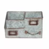 Benzara Three Bin Galvanized Metal Desk Organizer With Attached Label Slots, Gray -US Storage Furniture Sales 6145669