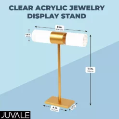 Clear And Orange Acrylic T-Bar Jewelry Display Stand, Bracelet And Necklace Holder (8 X 11 In) -US Storage Furniture Sales 6149874 ALT2