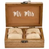 Juvale Wood Wedding Ring Box With Burlap Pillow Lining (6 X 4 X 2 In) -US Storage Furniture Sales 6149910