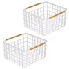 MDesign Metal Steel Wire Square Closet Storage Basket - 2 Pack -US Storage Furniture Sales 6149958 Matte White Natural