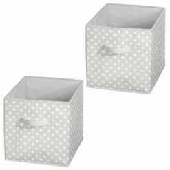 MDesign Kids Fabric Closet Storage Organizer Cube Bin Box - 2 Pack
