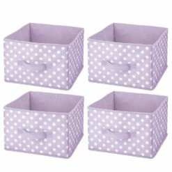 MDesign Soft Fabric Closet Storage Organizer Cube Bin - 4 Pack