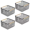 MDesign Metal Steel Wire Square Closet Storage Basket - 4 Pack -US Storage Furniture Sales 6152632