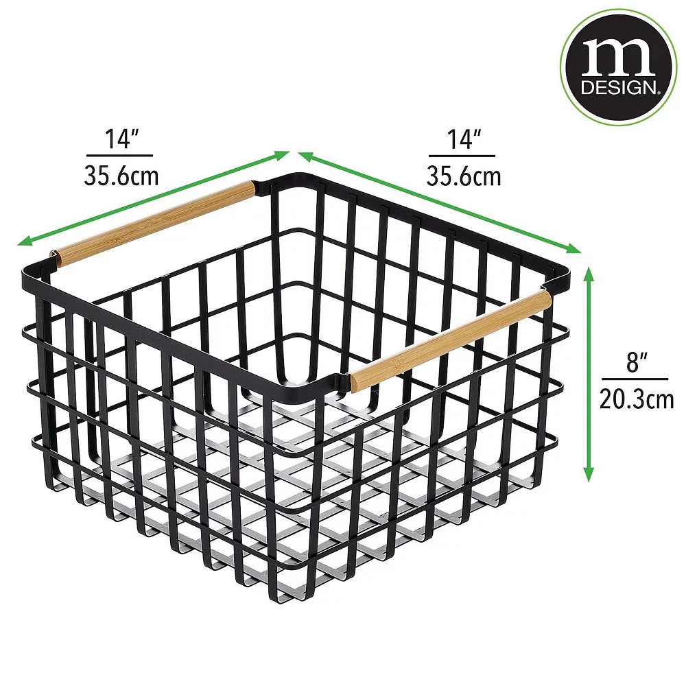 MDesign Metal Steel Wire Square Closet Storage Basket - 4 Pack 4 MDesign Metal Steel Wire Square Closet Storage Basket - 4 Pack - Image 2