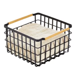 MDesign Metal Steel Wire Square Closet Storage Basket - 4 Pack 7 MDesign Metal Steel Wire Square Closet Storage Basket - 4 Pack -US Storage Furniture Sales 6152632 ALT2