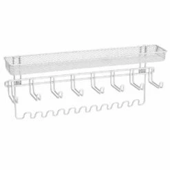 MDesign Wall Mount Jewelry Accessory Holder, 19 Hooks & Basket