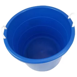 Homz 18 Gal Plastic Open Storage Round Utility Tub With Handles, Blue (2 Pack) -US Storage Furniture Sales 6168086 ALT